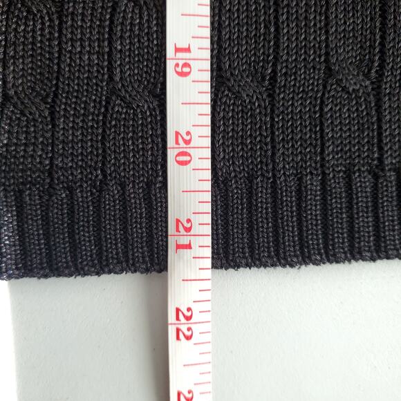 Ralph Lauren Black Label Cable Knit Poncho Sweater S Preppy Luxury Minimal NEW - Picture 8 of 10